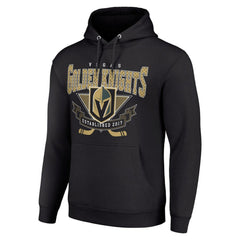 Vegas Golden Knights Starter Team Logo Graphic Fleece Tri-Blend Pullover Hoodie - Black Hoodies