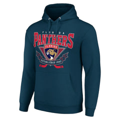 Florida Panthers Starter Team Logo Graphic Fleece Tri-Blend Pullover Hoodie - Navy Hoodies
