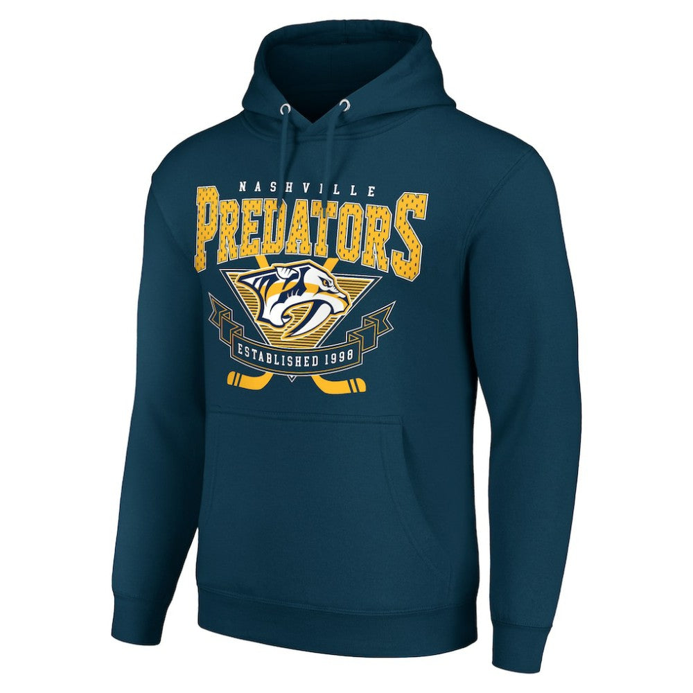 Nashville Predators Starter Team Logo Graphic Fleece Tri-Blend Pullover Hoodie - Navy Hoodies