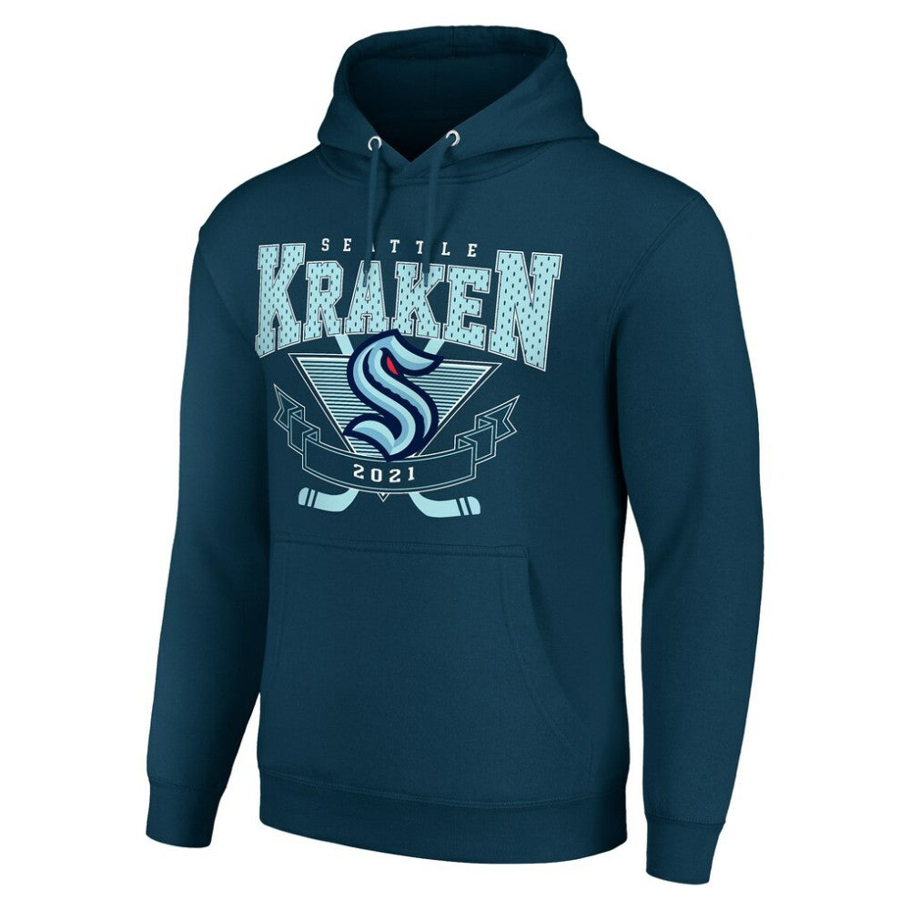 Seattle Kraken Starter Team Logo Graphic Fleece Tri-Blend Pullover Hoodie - Deep Sea Blue Hoodies