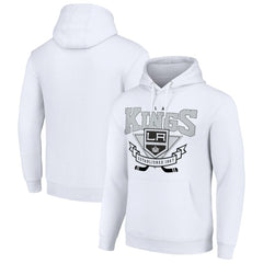 Los Angeles Kings Starter Team Logo Graphic Fleece Tri-Blend Pullover Hoodie - White Hoodies