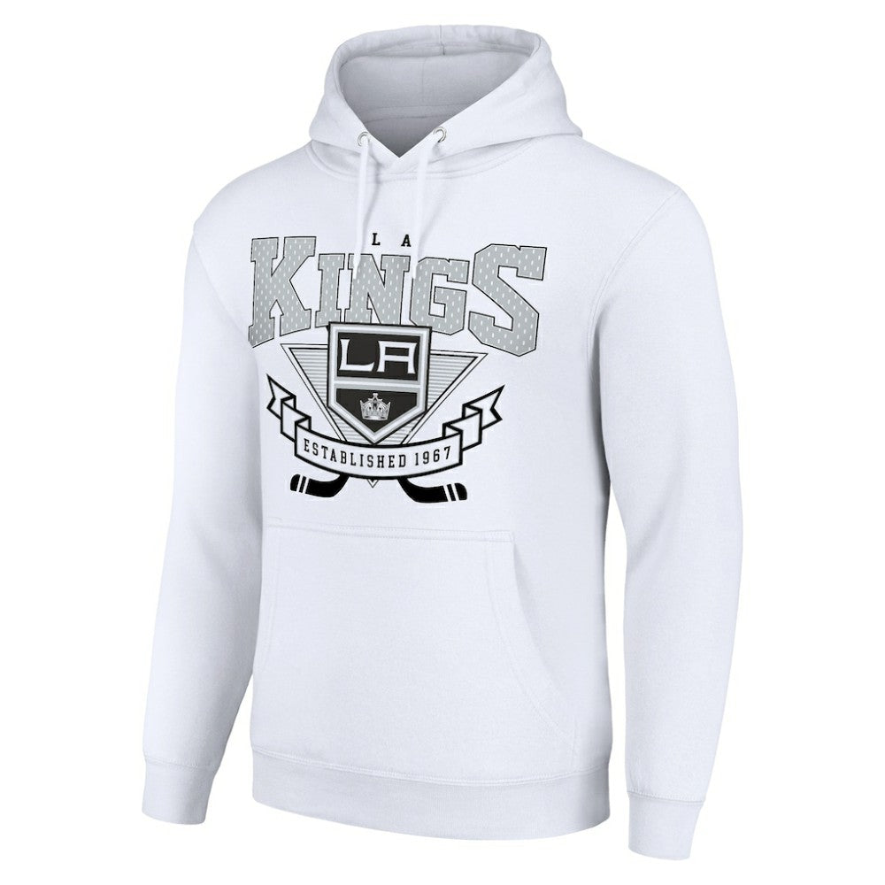 Los Angeles Kings Starter Team Logo Graphic Fleece Tri-Blend Pullover Hoodie - White Hoodies