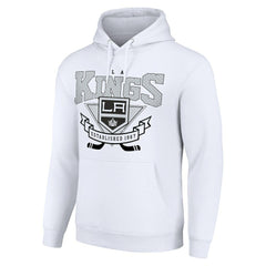 Los Angeles Kings Starter Team Logo Graphic Fleece Tri-Blend Pullover Hoodie - White Hoodies