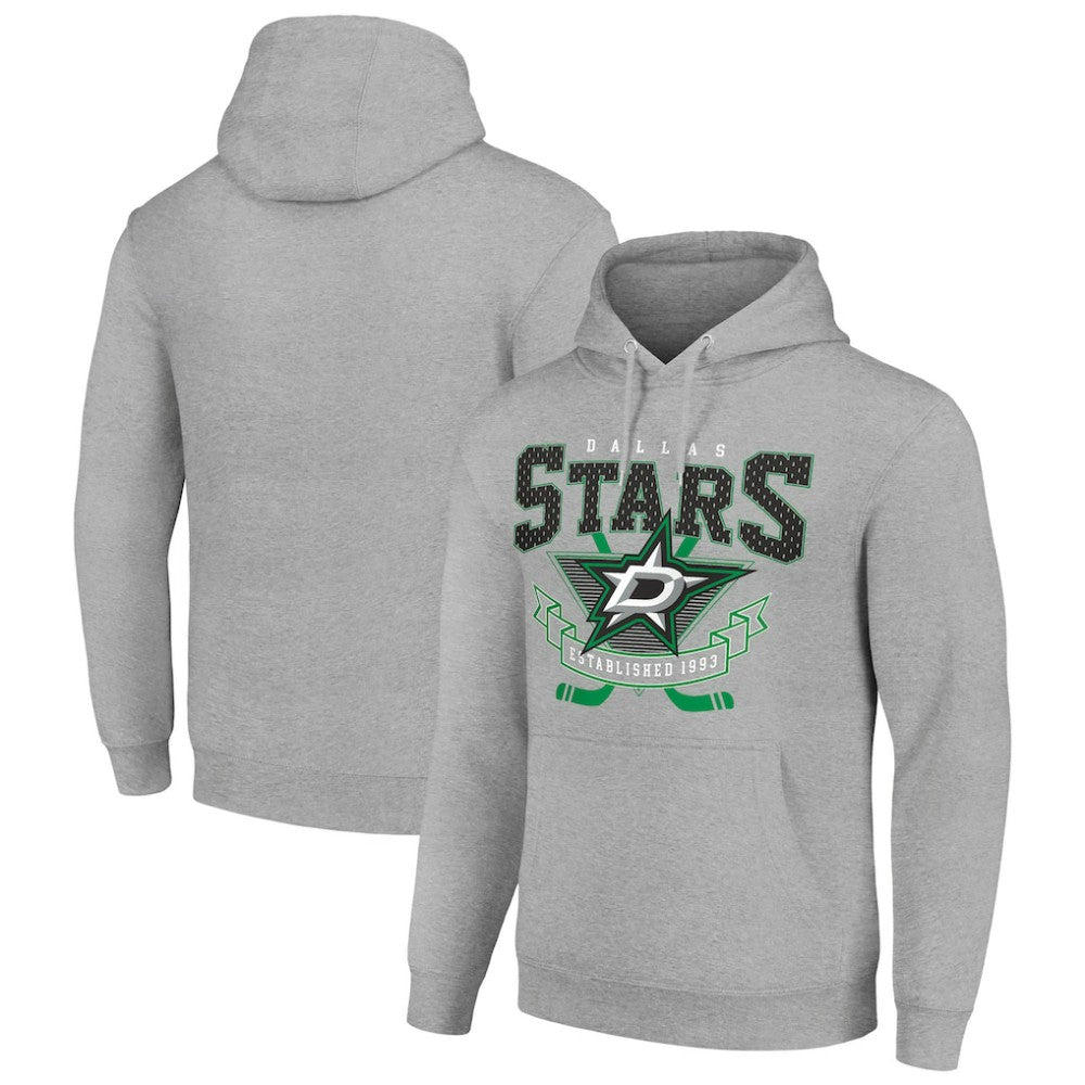 Dallas Stars Starter Team Logo Graphic Fleece Tri-Blend Pullover Hoodie - Heather Gray Hoodies