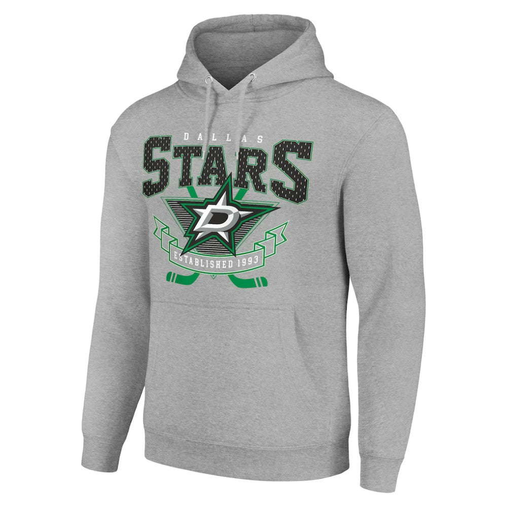 Dallas Stars Starter Team Logo Graphic Fleece Tri-Blend Pullover Hoodie - Heather Gray Hoodies