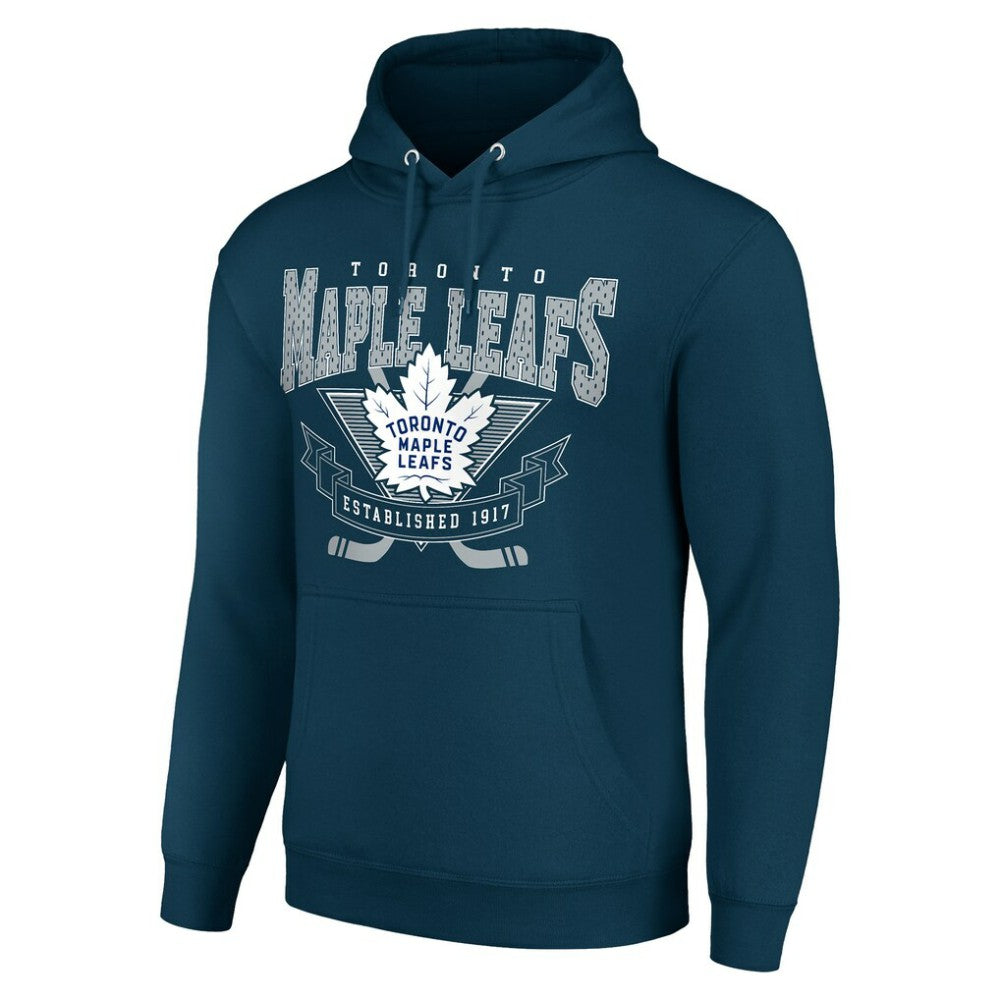 Toronto Maple Leafs Starter Team Logo Graphic Fleece Tri-Blend Pullover Hoodie - Navy Hoodies