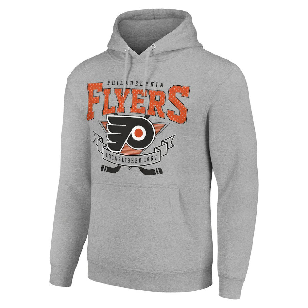 Philadelphia Flyers Starter Team Logo Graphic Fleece Tri-Blend Pullover Hoodie - Heather Gray Hoodies