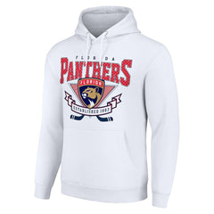 Florida Panthers Starter ‘80s Inspired Team Logo Graphic Pullover Hoodie - White Hoodies