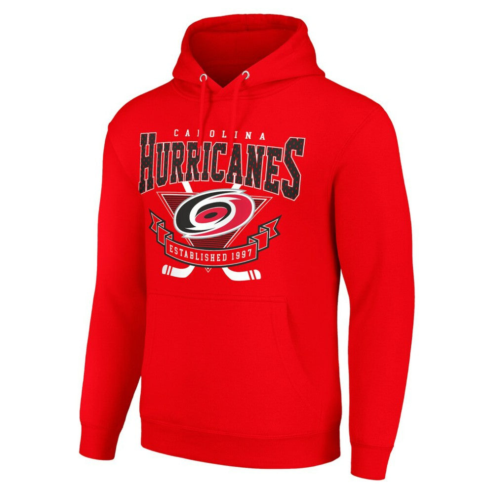Carolina Hurricanes Starter Team Logo Graphic Fleece Tri-Blend Pullover Hoodie - Red Hoodies