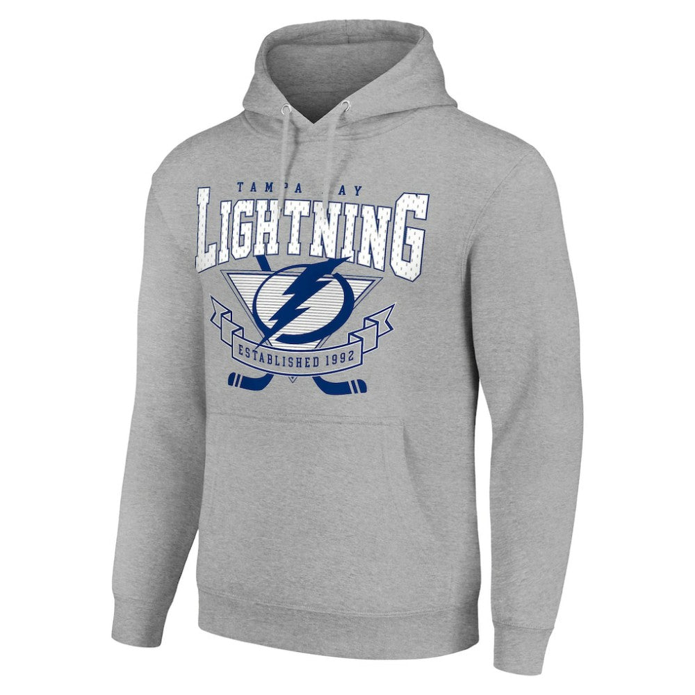 Tampa Bay Lightning Starter Team Logo Graphic Fleece Tri-Blend Pullover Hoodie - Heather Gray Hoodies