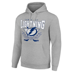 Tampa Bay Lightning Starter Team Logo Graphic Fleece Tri-Blend Pullover Hoodie - Heather Gray Hoodies