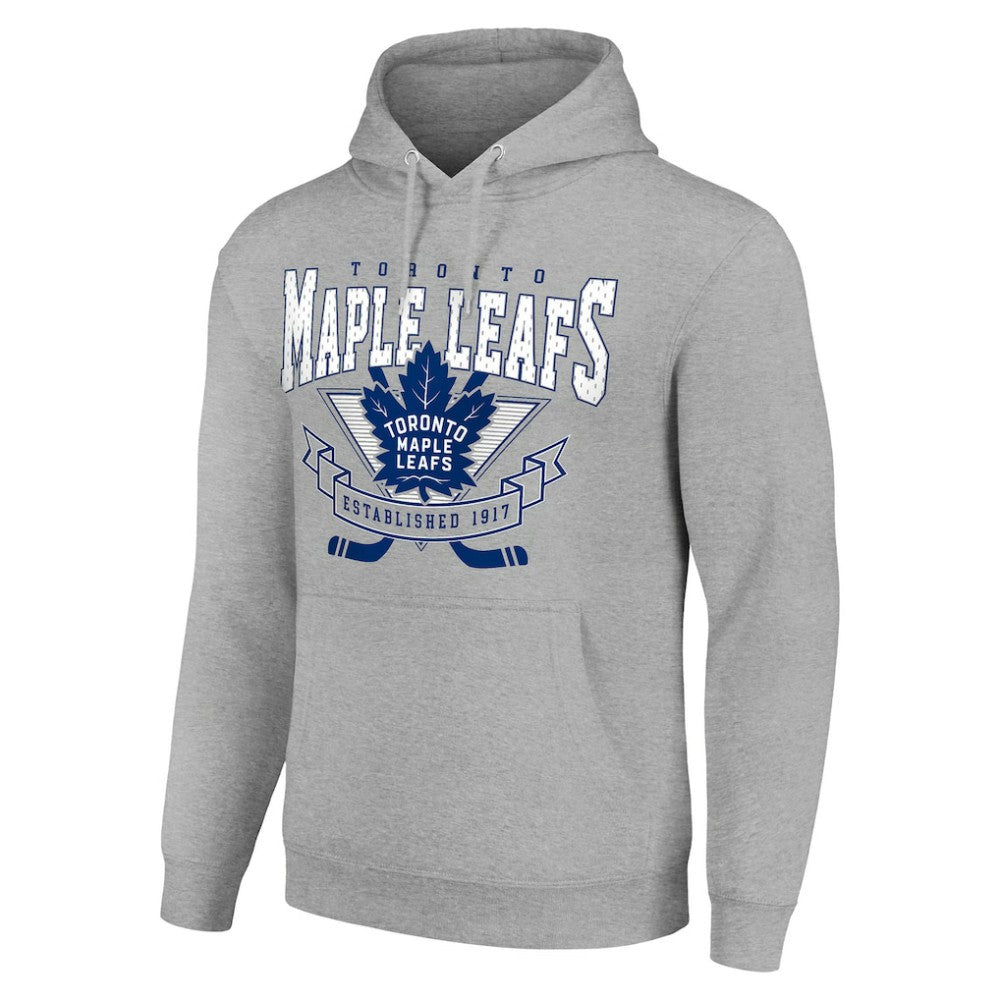 Toronto Maple Leafs Starter Team Logo Graphic Fleece Tri-Blend Pullover Hoodie - Heather Gray Hoodies