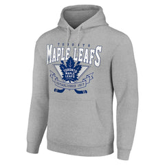 Toronto Maple Leafs Starter Team Logo Graphic Fleece Tri-Blend Pullover Hoodie - Heather Gray Hoodies