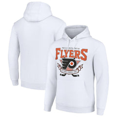 Philadelphia Flyers Starter Team Logo Graphic Fleece Tri-Blend Pullover Hoodie - White Hoodies