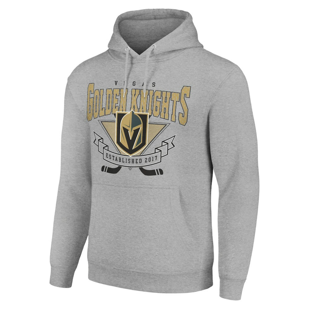 Vegas Golden Knights Starter Team Logo Graphic Fleece Tri-Blend Pullover Hoodie - Heather Gray Hoodies