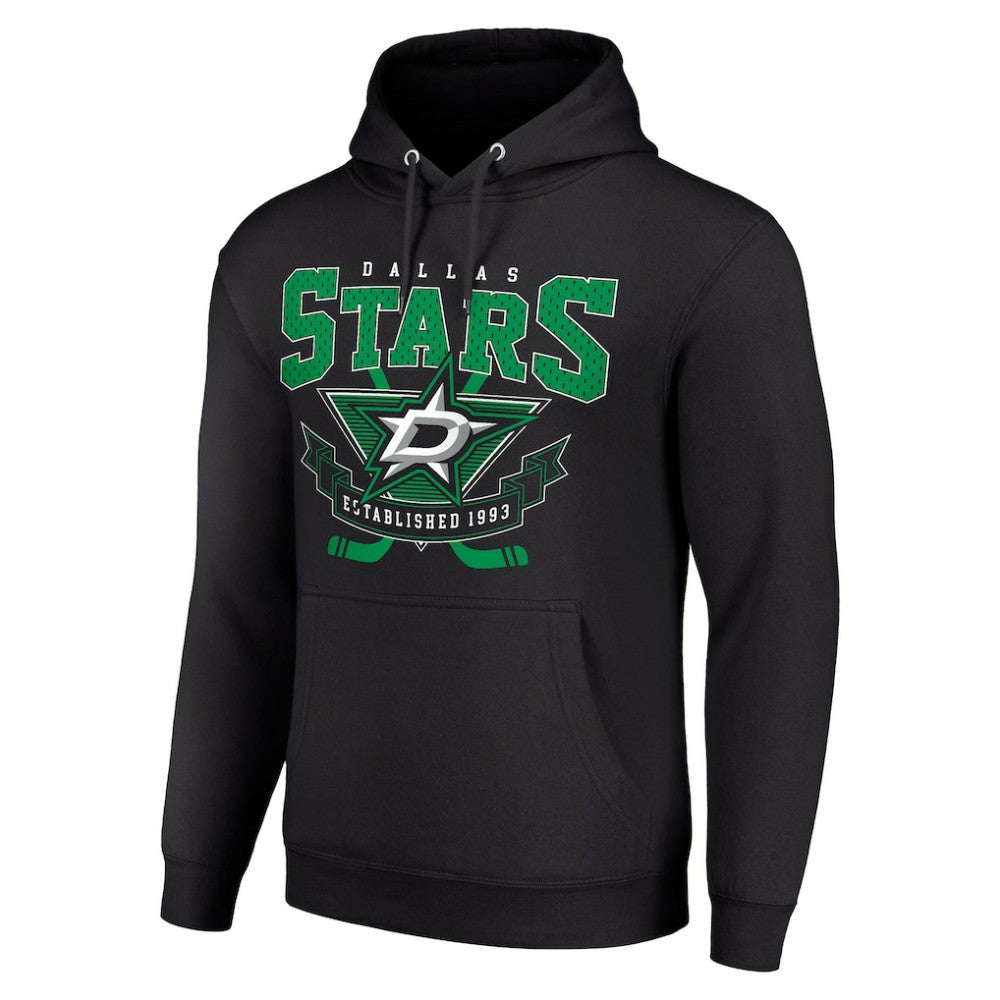 Dallas Stars Starter Team Logo Graphic Fleece Tri-Blend Pullover Hoodie - Black Hoodies