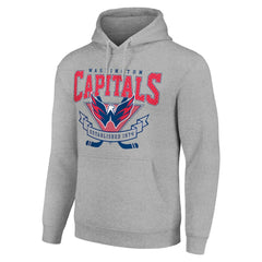 Washington Capitals Starter Team Logo Graphic Fleece Tri-Blend Pullover Hoodie - Heather Gray Hoodies