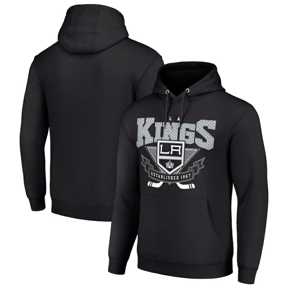 Los Angeles Kings Starter Team Logo Graphic Fleece Tri-Blend Pullover Hoodie - Black Hoodies