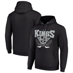 Los Angeles Kings Starter Team Logo Graphic Fleece Tri-Blend Pullover Hoodie - Black Hoodies