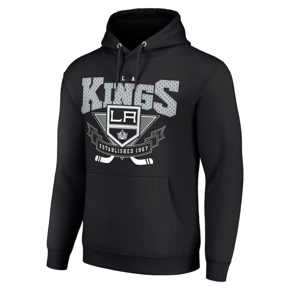 Los Angeles Kings Starter Team Logo Graphic Fleece Tri-Blend Pullover Hoodie - Black Hoodies