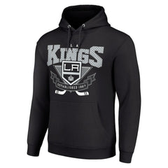 Los Angeles Kings Starter Team Logo Graphic Fleece Tri-Blend Pullover Hoodie - Black Hoodies