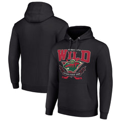 Minnesota Wild Starter Team Logo Graphic Fleece Tri-Blend Pullover Hoodie - Black Hoodies