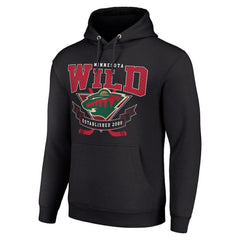 Minnesota Wild Starter Team Logo Graphic Fleece Tri-Blend Pullover Hoodie - Black Hoodies