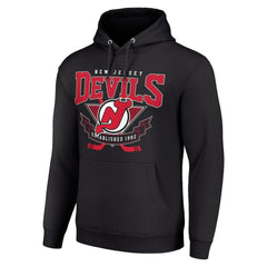 New Jersey Devils Starter Team Logo Graphic Fleece Tri-Blend Pullover Hoodie - Black Jerseys
