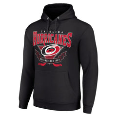 Carolina Hurricanes Starter Team Logo Graphic Fleece Tri-Blend Pullover Hoodie - Black Hoodies