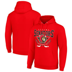 Ottawa Senators Starter Team Logo Graphic Fleece Tri-Blend Pullover Hoodie - Red Hoodies