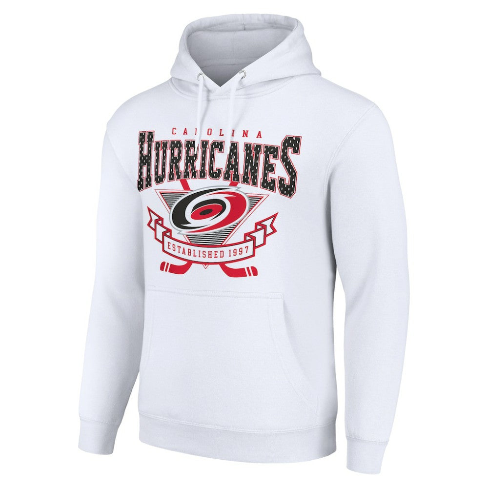Carolina Hurricanes Starter Team Logo Graphic Fleece Tri-Blend Pullover Hoodie - White Hoodies