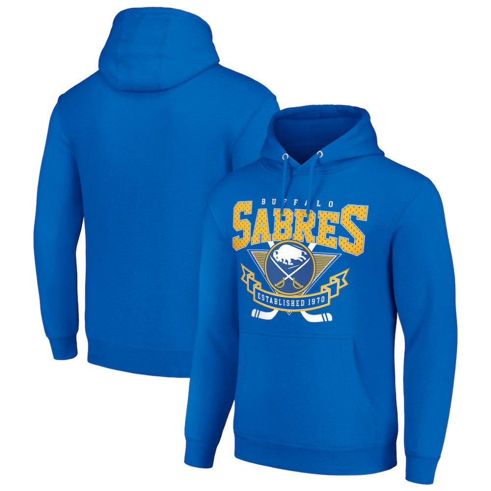 Buffalo Sabres Starter Team Logo Graphic Fleece Tri-Blend Pullover Hoodie - Royal Hoodies