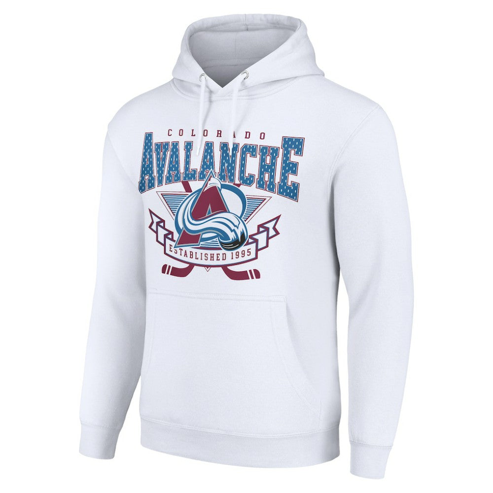 Colorado Avalanche Starter Team Logo Graphic Fleece Tri-Blend Pullover Hoodie - White Hoodies