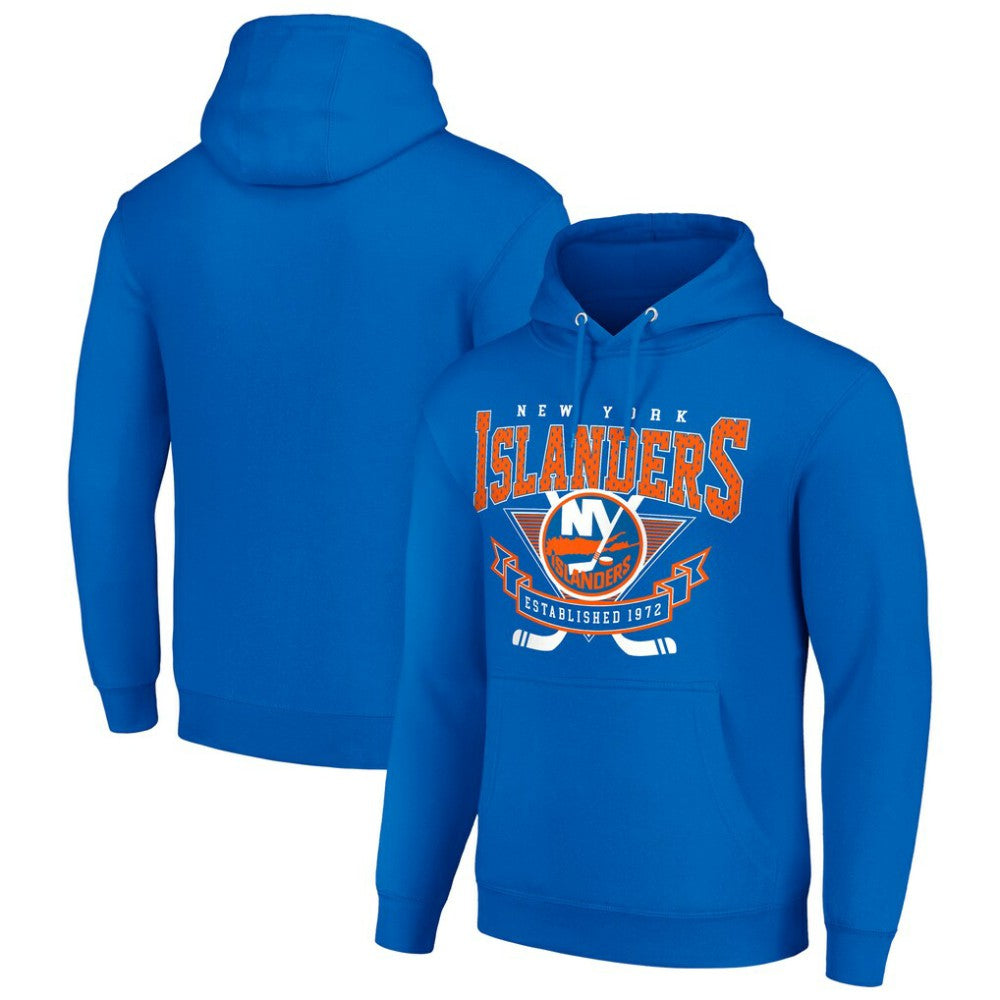 New York Islanders Starter Team Logo Graphic Fleece Tri-Blend Pullover Hoodie - Royal Hoodies