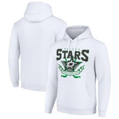 Dallas Stars Starter Team Logo Graphic Fleece Tri-Blend Pullover Hoodie - White Hoodies