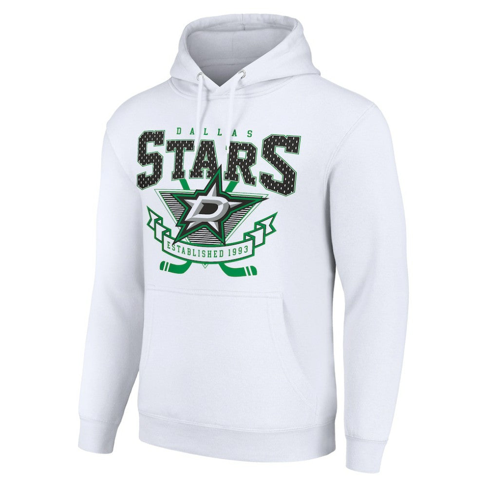 Dallas Stars Starter Team Logo Graphic Fleece Tri-Blend Pullover Hoodie - White Hoodies