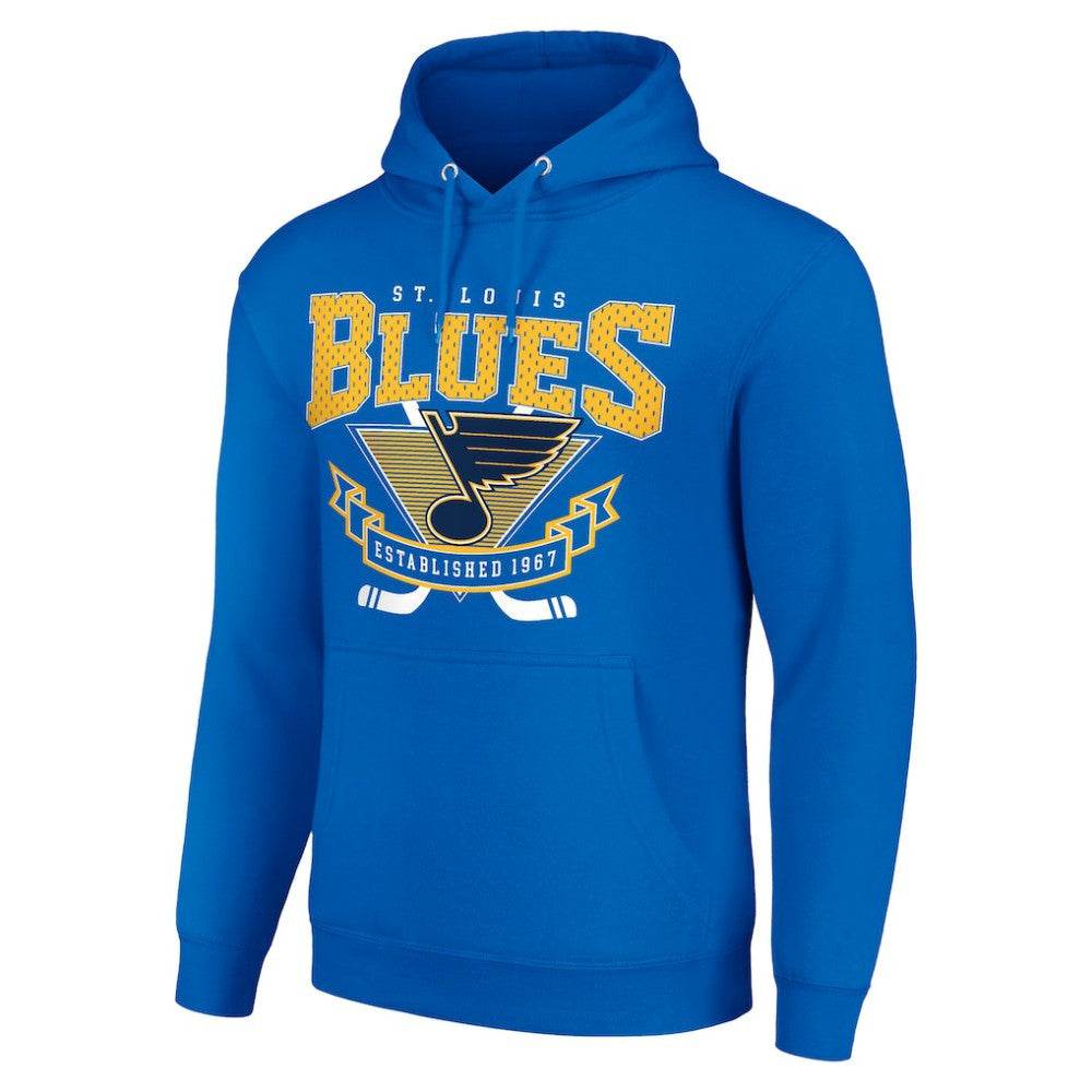 St. Louis Blues Starter Team Logo Graphic Fleece Tri-Blend Pullover Hoodie - Blue Hoodies