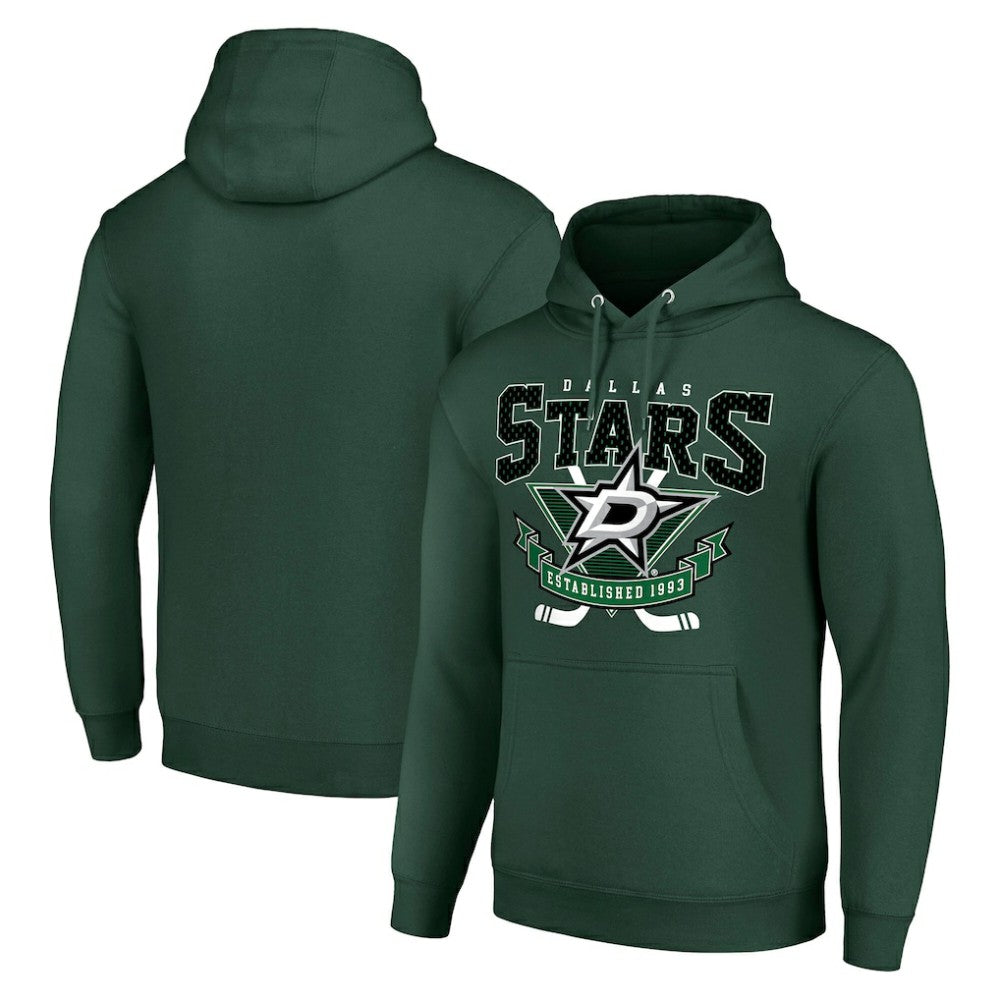 Dallas Stars Starter Team Logo Graphic Fleece Tri-Blend Pullover Hoodie - Olive Hoodies