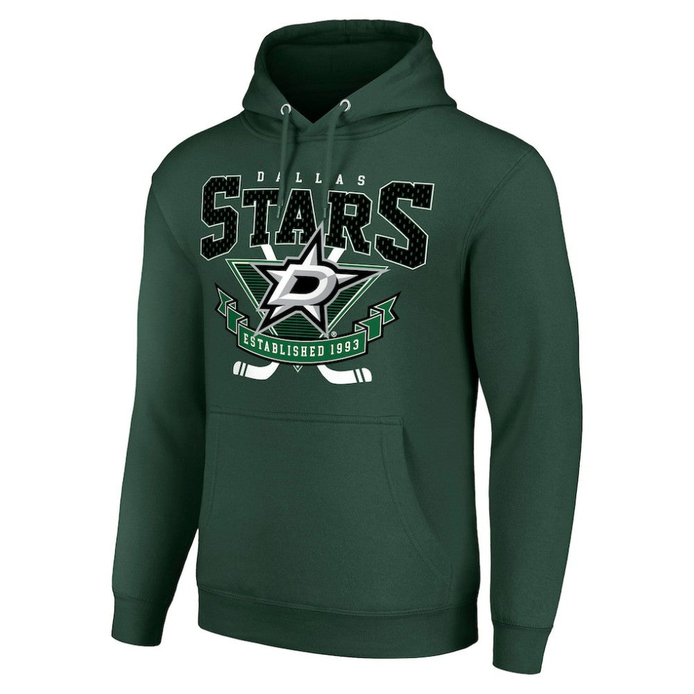 Dallas Stars Starter Team Logo Graphic Fleece Tri-Blend Pullover Hoodie - Olive Hoodies