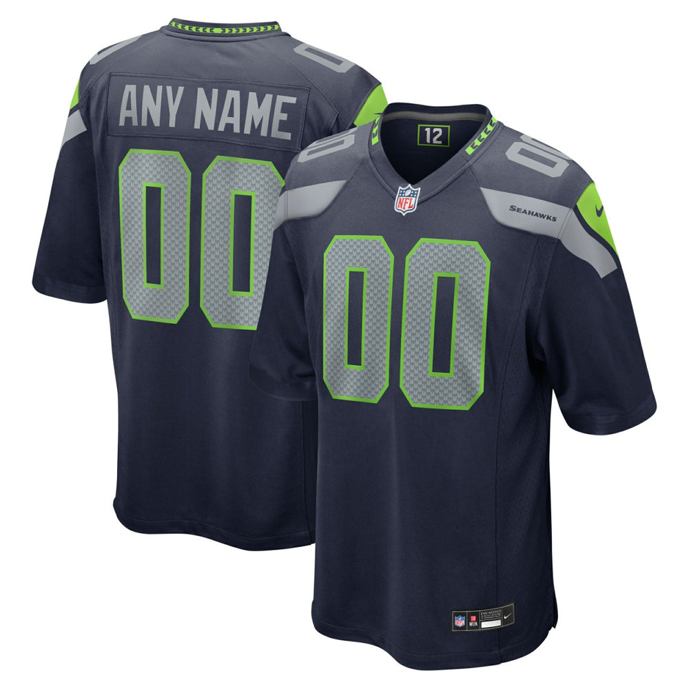 Seattle Seahawks Custom Game Jersey - College Navy sale