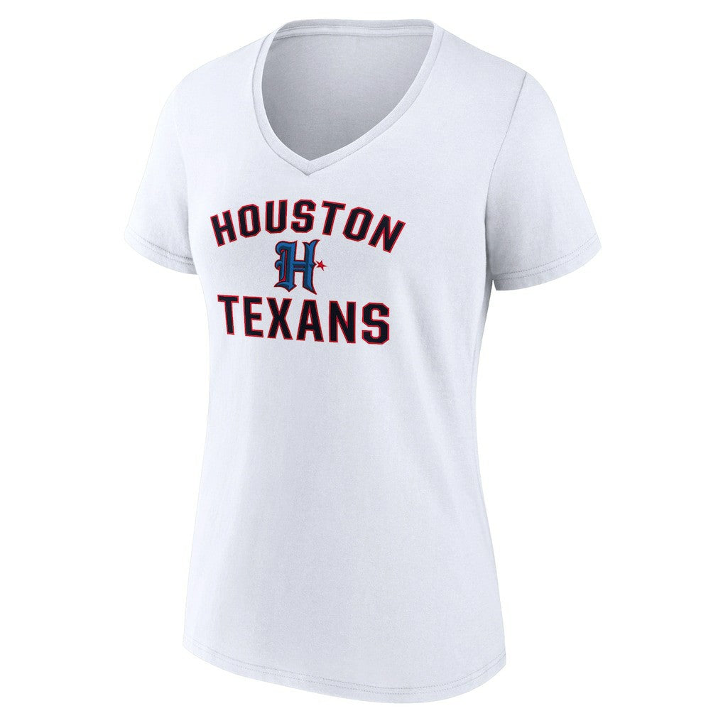 Houston Texans Women's Secondary Logo V-Neck T-Shirt - White on sale
