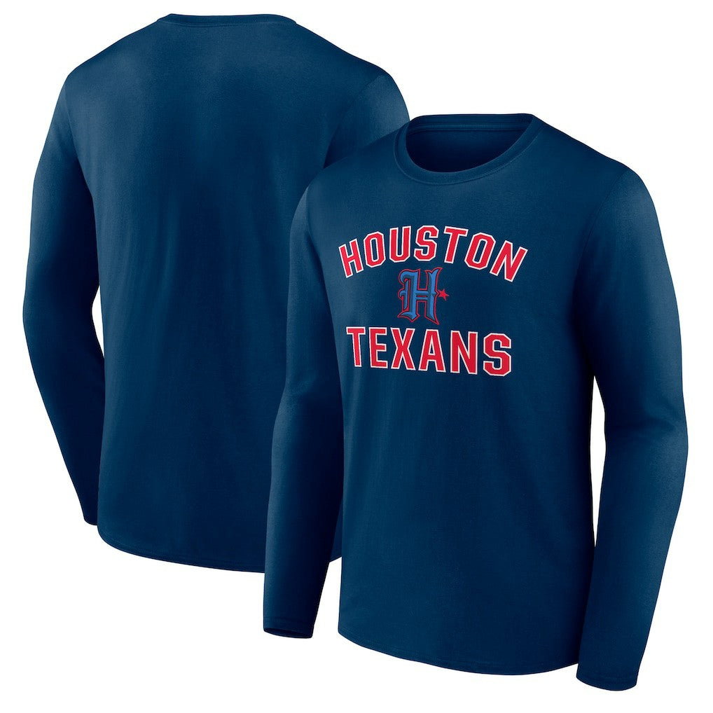 Houston Texans Secondary Logo Victory Arch Long Sleeve T-Shirt - Navy cheap