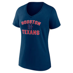 Houston Texans Women's Secondary Logo Victory Arch V-Neck T-Shirt - Navy cheap