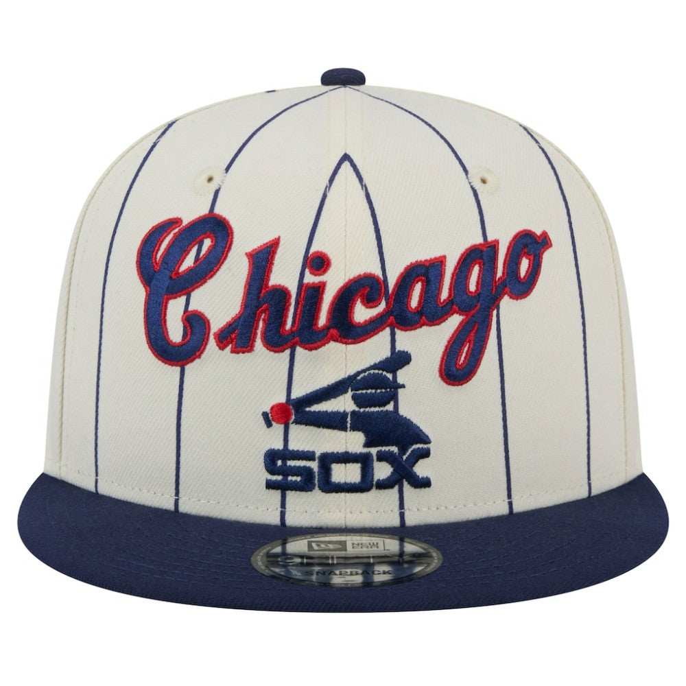 Chicago White Sox Jersey Pinstripe 9FIFTY Snapback Hat Cream