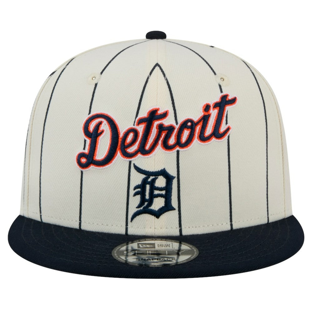 Detroit Tigers Jersey Pinstripe 9FIFTY Snapback Hat White