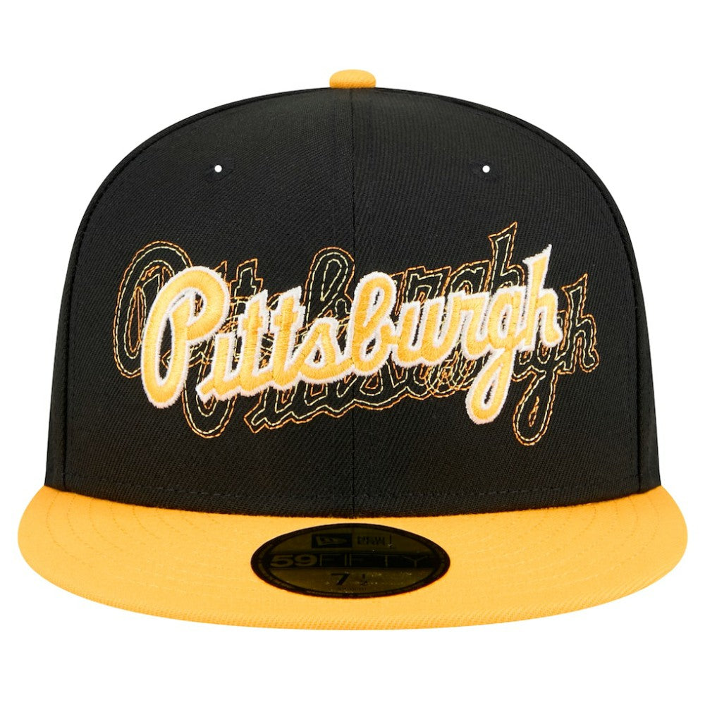 Pittsburgh Pirates Shadow Stitch 59FIFTY Fitted Hat Black