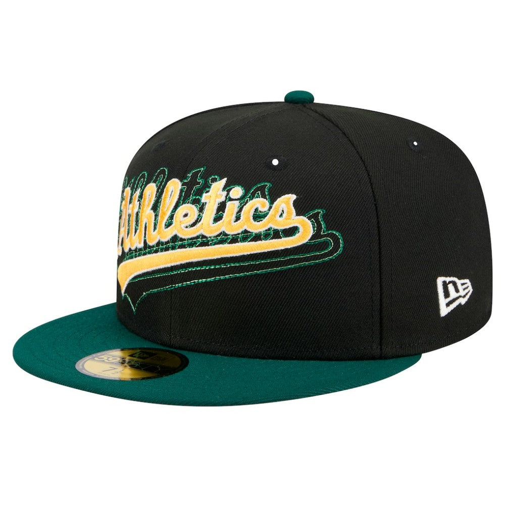 Athletics Shadow Stitch 59FIFTY Fitted Hat Black