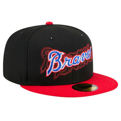 Atlanta Braves Shadow Stitch 59FIFTY Fitted Hat Black