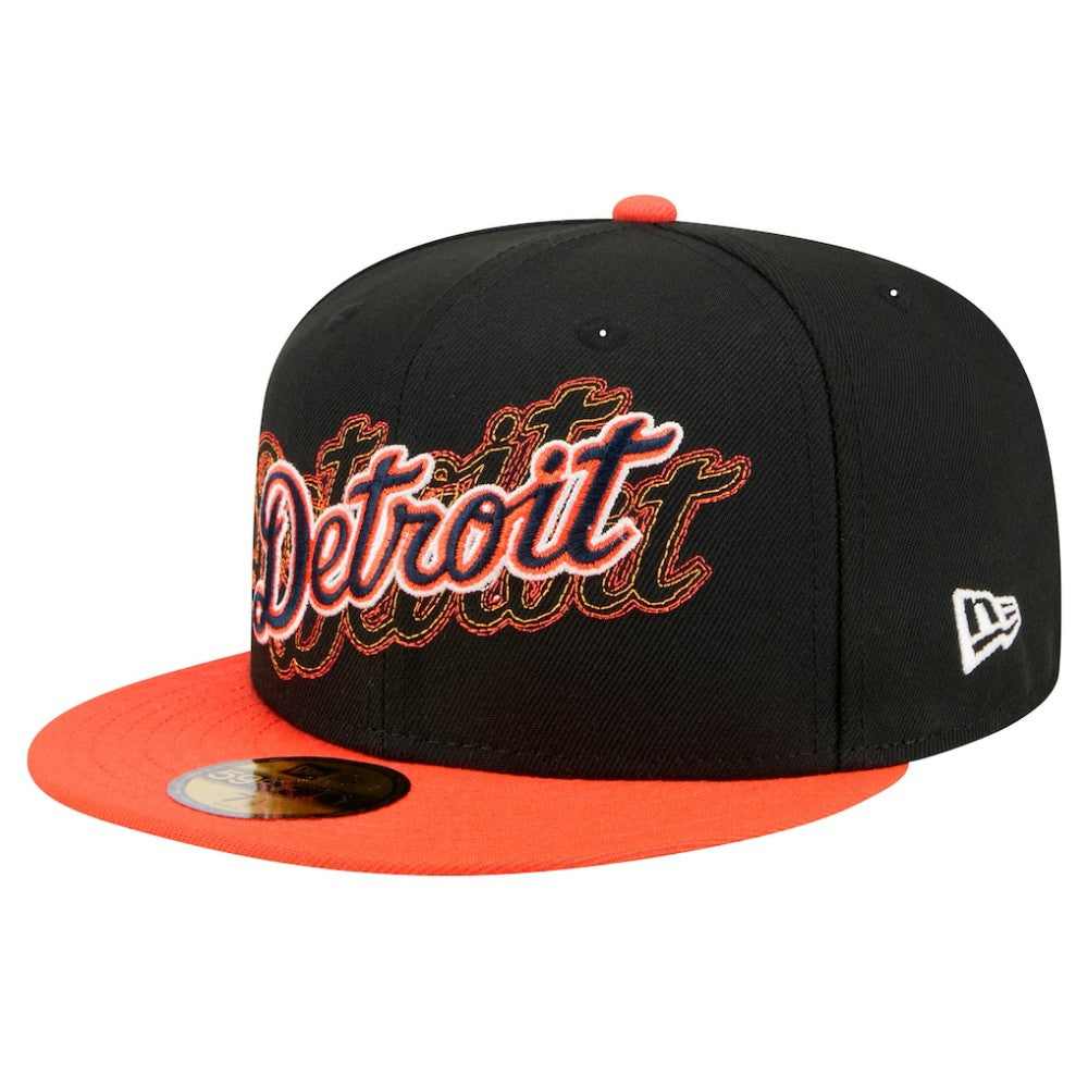 Detroit Tigers Shadow Stitch 59FIFTY Fitted Hat Black