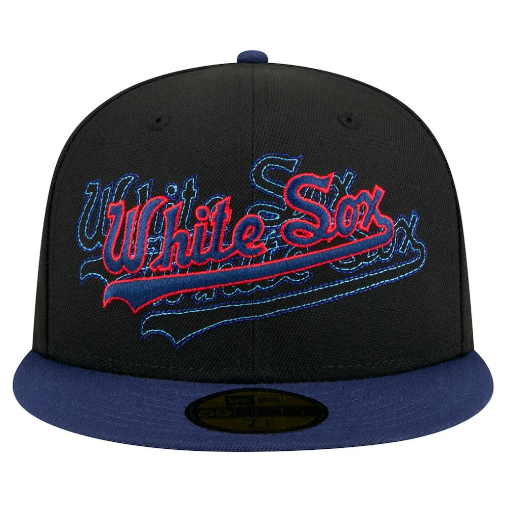 Chicago White Sox Shadow Stitch 59FIFTY Fitted Hat Black